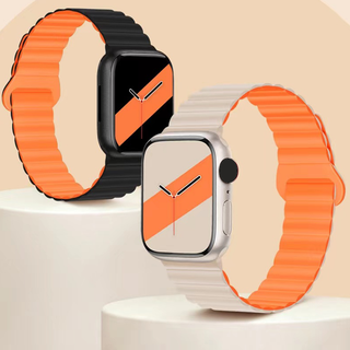 สายนาฬิกาซิลิโคนแม่เหล็กกันน้ำ iwatch 8/7/6/5/4/3/2/1 สายนาฬิกาสองสี 49mm38mm40mm41mm42mm44mm45mm