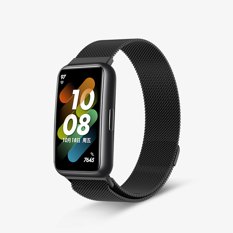 สายรัดสแตนเลสแบบห่วง Milanese สำหรับ Huawei Band 8/9/10 Huawei band 6/7 Honor band 6  แม่เหล็ก สายนาฬิกาข้อมือ