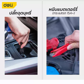 Deli ปั๊มลมไฟฟ้าติดรถยนต์ ปั๊มลมพกพา เครื่องสูบลมไฟฟ้า ที่สูบลม ระบบอัตโนมัติ Air Compressor pump