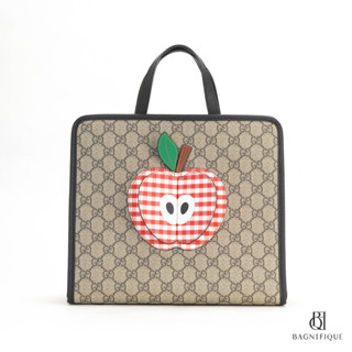 GUCCI KIDS TOTE MINI BROWM GG SUPREME MONOGRAM SHW