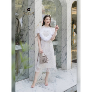 Dress set 2 ชิ้น สวยหรู ดูดีมีราคา ใส่ออกงานได้เลยนะคะ งานพรีเมี่ยม ผ้าลูกไม้อย่างดี นุ่มๆ