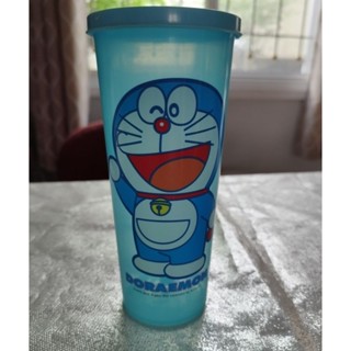 ถ้วยน้ำ Doraemon สีฟ้า พร้อมฝาปิด ราคาถูก