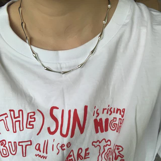 bamboo chain necklace สร้อยคอเงินแท้ ปรับความยาวได้