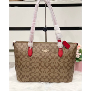 🍎พร้อมส่ง🍎 แท้ 💯% New Coach Gallery Tote In Signature Canvas