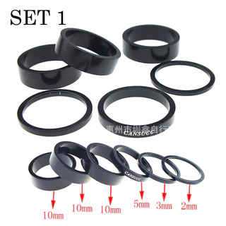แหวนรองคอจักรยาน แหวนสเปเซอร์ Spacer Headset (28.6) 1-1/8" ขนาดซางปกติ วัสดุอลูมิเนียม จัดชุดเซตหลากหลายขนาด