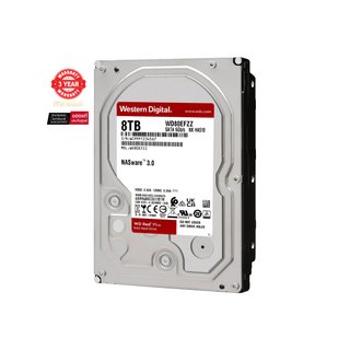 8 TB 3.5" HDD (ฮาร์ดดิสก์ 3.5") WD RED PLUS - 5640RPM SATA3 (WD80EFZZ) 128 MB-รับปรักัน 3 ปี