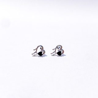 จิวต่างหูเกาหลี More Than Piercing: A015 Melty Black Heart