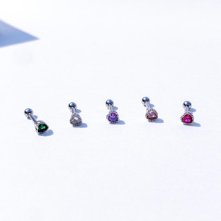 จิวต่างหูเกาหลี More Than Piercing: A173 Tiny Rainbow Heart