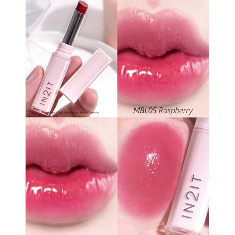 IN2IT Moisture Bomb Lipstick ลิปออกใหม่ #MBL05 Raspberry อันนี้คือชมพู Cool Tone เลย สวยมงลง ปากฉ่ำน่าจุ๊บ