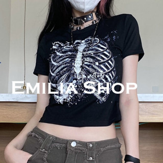 EMILIA SHOP เสื้อยืด เสื้อครอป เสื้อผ้าแฟชั่นผู้หญิง สไตล์เกาหลี 2023 ใหม่  A29J179 0520