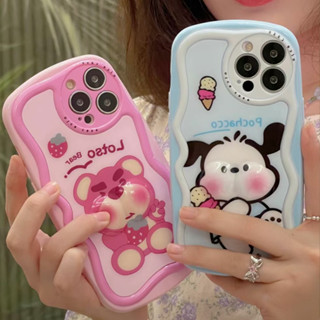 🎁ส่งของขวัญ🎁เคสไอโฟน สำหรับ 11 14 for iPhone Case 13 12 Pro Max น่ารัก หมีสตอเบอรี่ สุนัข กันกระแทก เคสนิ่ม เคสโทรศัพท์