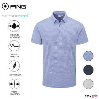 PING HALCYON  POLO PING MENS POLO เสื้อกอล์ฟผู้ชาย  เสื้อกีฬากอล์ฟผู้ชาย  เสื้อกีฬาผู้ชาย