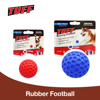 TUFF Bouncy Football Dog Toy ของเล่นสุนัข ของเล่นลูกบอลยาง บีบมีเสียง สำหรับสุนัข Size S / Size M