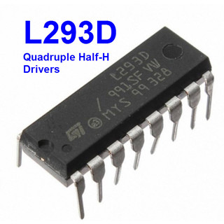 L293D Quadruple Half-H Drivers (DIP16)