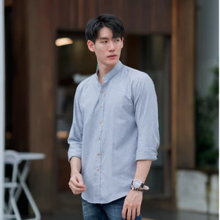 ⚡️ พร้อมส่ง 15 สี ⚡️ เสื้อเชิ้ตคอจีนแขนยาว เสื้อเชิ้ตคอจีน ไซต์ S-XXL เสื้อผ้าผู้ชาย men clothing