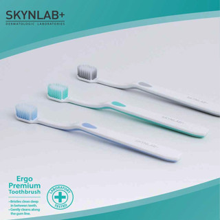 PREMIUM TOOTHBRUSH SKYNLAB ERGO  แปรงสีฟันระดับพรีเมี่ยม Ergonomic Design มี 3 สีให้เลือก ( 1 ด้าม )