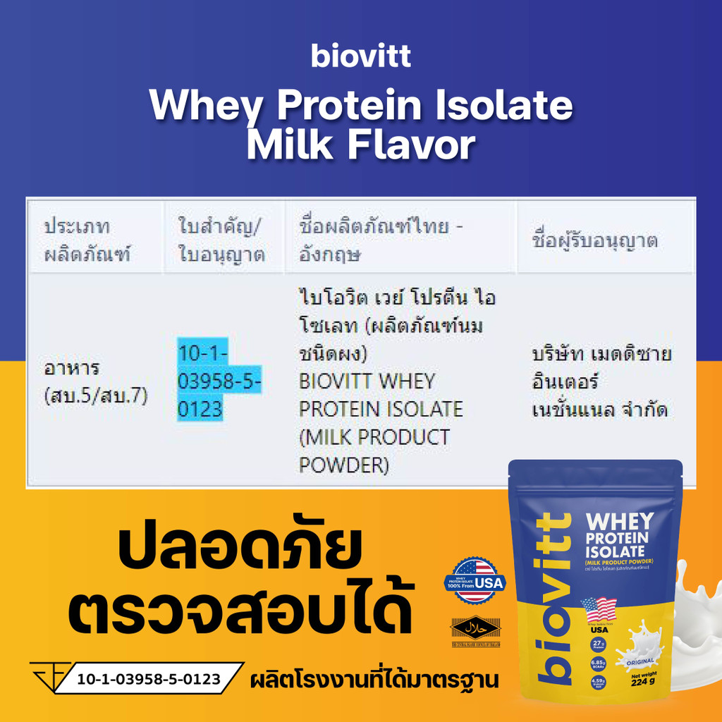 (จับคู่สุดคุ้ม)พร้อมส่ง ส่งไวbiovitt whey protein isolate เวย์โปรตีน ...