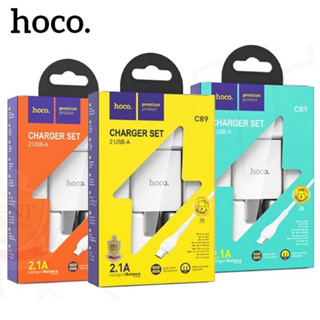 HOCO C89 Charger Set ชุดหัวชาร์จ 2 พอร์ต พร้อมสายชาร์จ USB ใช้สำหรับ iOS / Micro / Type-C มีระบบตัดไฟเกิน