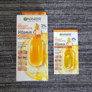 การ์นิเย่ ไบรท์ คอมพลีท วิตามินซี แอมพูล เซรั่ม Garnier Bright Complete Vitamin C Ampoule Serum 1.5ml Pack 6