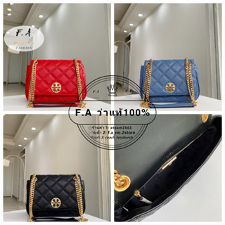 F.A ว่าแท้100% tory burch 82369 กระเป๋าสุภาพสตรีใหม่ / กระเป๋าโซ่หนังแกะขนมเปียกปูน / กระเป๋าสะพายไหล่ messenger