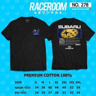 RACEROOM เสื้อยืดคอกลม สีดำ ไม่ย้วย Cotton100 Subaru-278