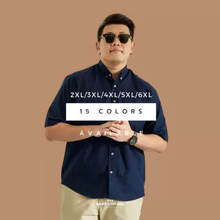 [ไซส์ 2XL-6XL] เสื้อเชิ้ตผู้ชายไซส์ใหญ่ แขนสั้น OXFORD - RALPH T เสื้อเชิ้ต ไซส์ใหญ่ เสื้อเชิ้ตผู้ชายอ้วน 4X สีแดง