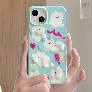 🎁ส่งของขวัญ🎁เคสไอโฟน สำหรับ 11 13 for iPhone Case 14 12 Pro Max น่ารัก ตลก ลูกสุนัข กันกระแทก ปกป้อง เคสโทรศัพท์