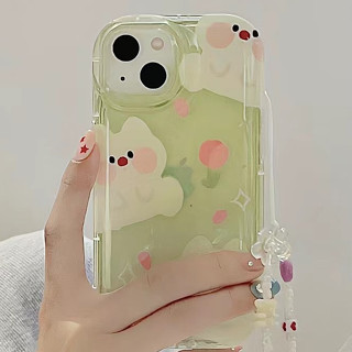 🎁ส่งของขวัญ🎁เคสไอโฟน สำหรับ 11 13 for iPhone Case 14 12 Pro Max  น่ารัก ตลก กระต่าย พร้อมโซ่ กันกระแทก ปกป้อง เคสโทรศัพท