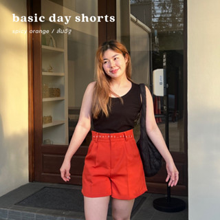 สีใหม่ล่าสุด seoulday_stuff◆(BDS015) Basic Day Shorts กางเกงขาสั้นเอว สีส้มอิฐ ที่สาวๆตามหา ไซส์สาวอวบ