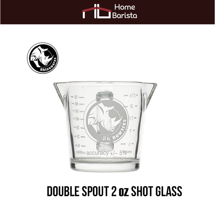 Home Barista Rhinowares - Shot Glass (Double Spout) (2 ปาก)