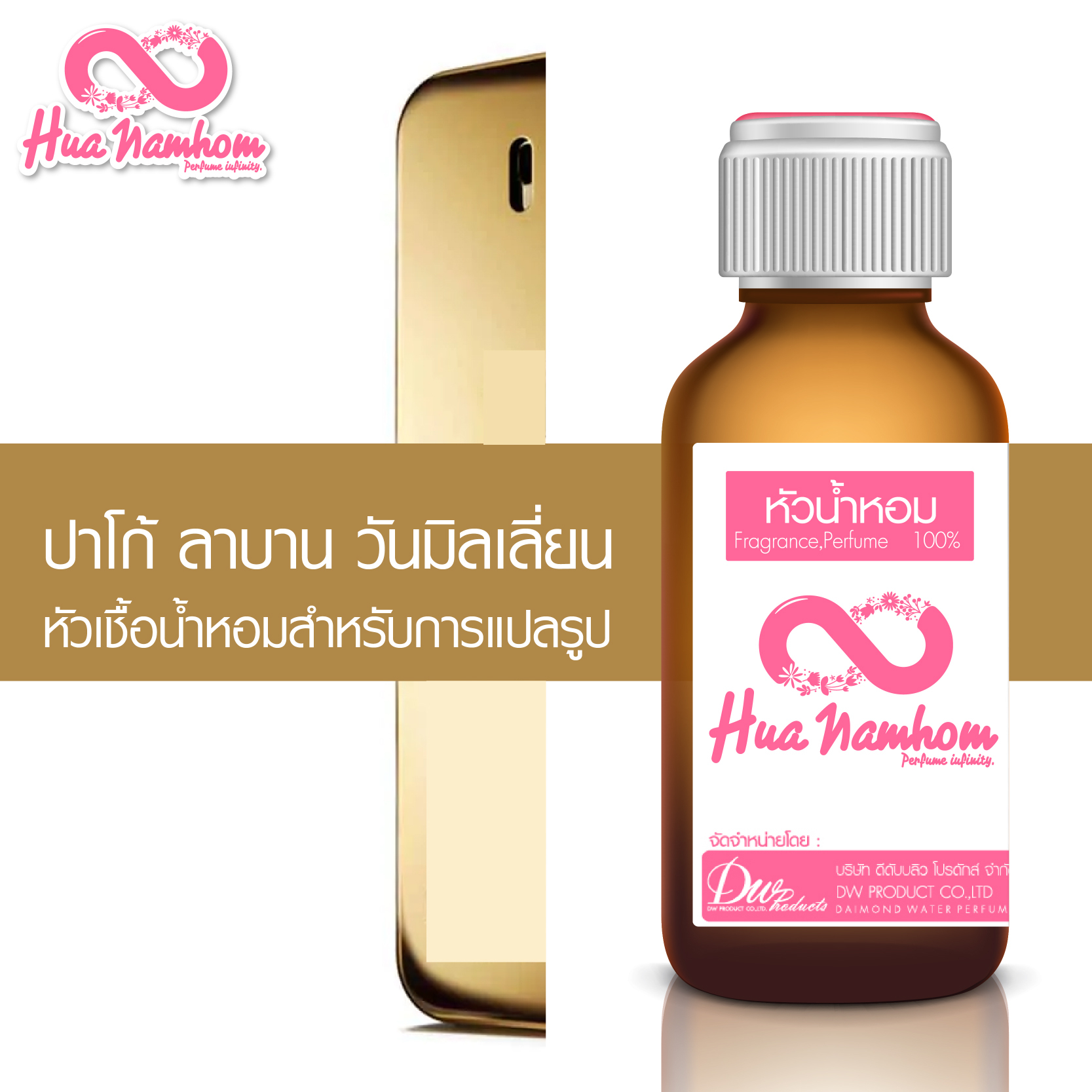 หัวน้ำหอมกลิ่นโคลน ปาโก้ ลาบาน วันมิลเลี่ยน หัวน้ำหอมแท้100%