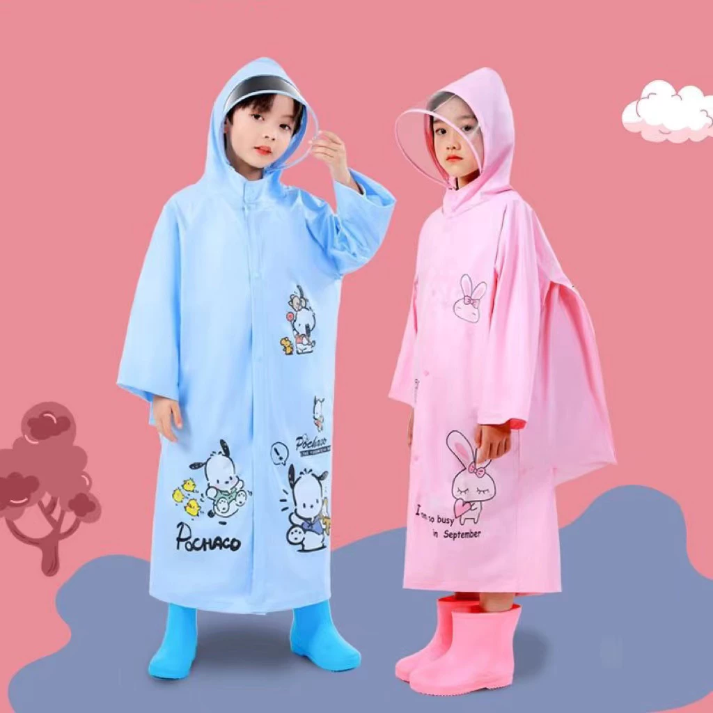 เสื้อกันฝนเด็ก YY-103 ชุดกันฝนคุโรมิ หมวกปีกกว้าง