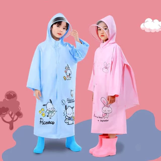 YY-103เสื้อกันฝนเด็กหญิงและเด็กชาย ชุดกันฝนคุโรมิ หมวกปีกใหญ่ขึ้น กระเป๋านักเรียนใบใหญ่ เสื้อกางฝนเด็ก