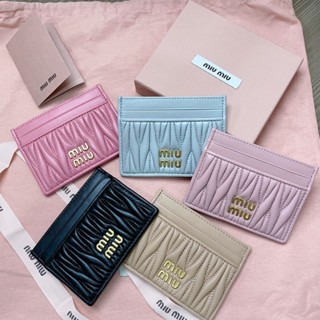 MiuMiu Matelassé nappa leather card holder