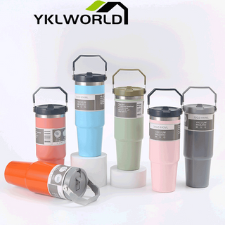 YKLWORLD 30oz/900ml ความจุขนาดใหญ่  แบบพกพา แก้วเก็บความเย็น  กระติกน้ําร้อน  เตนเลส  มีฉนวนกันความร้อน  และเย็น