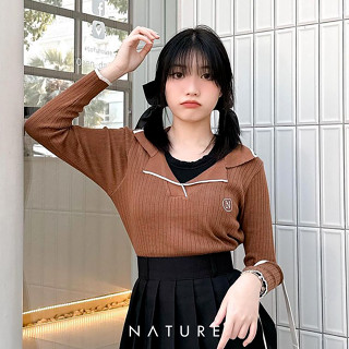 🍎 ลด45.-โค้ดWYQESS🍋nature.bkk - TPN6072 เสื้อนิตแขนยาวโรโนบี ronobi long sleeve top