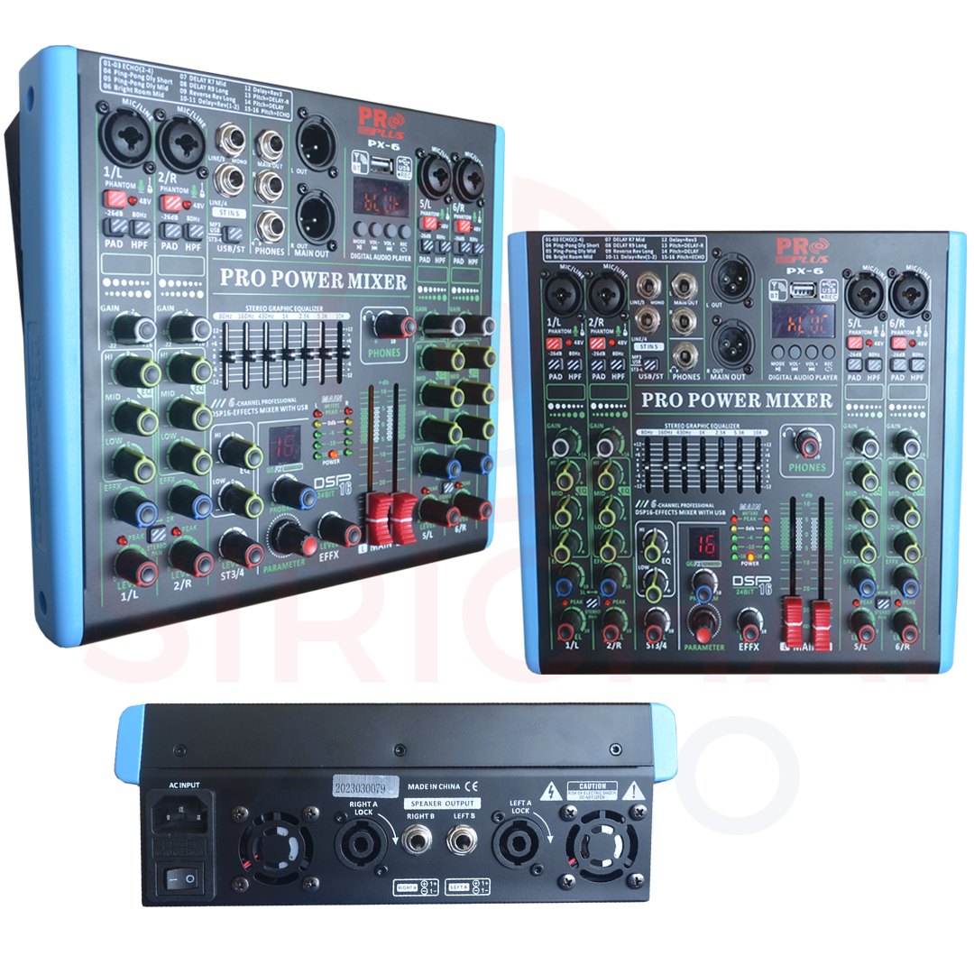เพาเวอร์มิกเซอร์ PROPLUS รุ่น PX6 Powermixer 300วัตต์