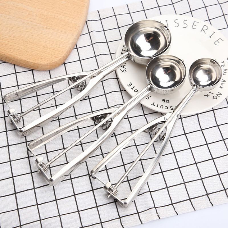 ที่ตักไอศครีม ที่ตักคุกกี้ สแตนเลสแท้ (ice cream scoop) ขนาด 3, 4, 5, cm