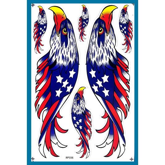 สติกเกอร์ Sticker นกอินทรีย์ลายUSA เปลวไฟ 506 สติกเกอร์สำหรับติดรถมอเตอร์ไซด์ ติดรถยนต์ หมวกกันน็อค และพื้นผิวที่ต้องการ