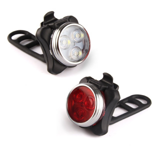 Ascher : ACHAS-3L* ไฟสำหรับติดจักรยาน LED Bicycle Light- Ascher Super Bright Rechargeable Front and Rear Bike Light Set