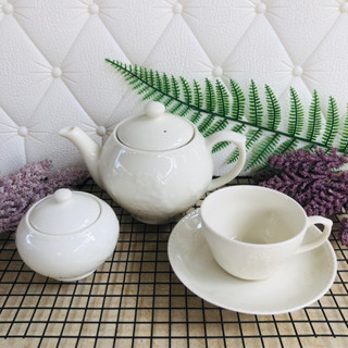 ชุดกาแฟ กาน้ำชา โถน้ำตาลเซรามิคญี่ปุ่น Afternoon Tea มือสอง จากญี่ปุ่น