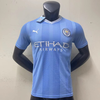 เสื้อกีฬาแขนสั้น ลายทีมชาติฟุตบอล Man City 23 24 ชุดเหย้า ไซซ์ S - 2XL