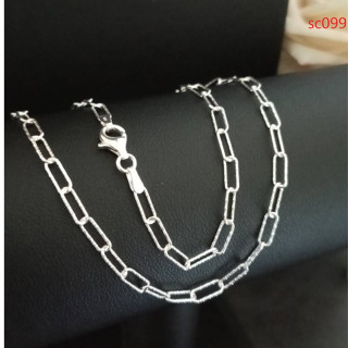 MT สร้อยคอเงินแท้ ลายเปเปอร์คลิป (คลิปหนีบกระดาษ) งานอิตาลี ยาว 18 นิ้ว 925 Sterling Silver Paper Clip Chain (sc099-18) MT Jewelry มณีธารา