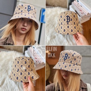 แท้ 💯 MLB Dia Monogram/Checker Board Denim Jeans Bucket Hat  หมวกบักเก็ต หมวกปีกกว้าง ยีนส์ สีฟ้า สีน้ำเงิน สีเบจ สีครีม