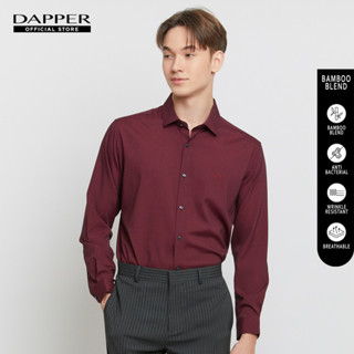 DAPPER เสื้อเชิ้ตแขนยาว BAMBOO BLEND ลาย Small Check สีแดง (BSLR1/114TB)