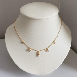 imean.store - Pink bear zircon necklace | สร้อยคอห้อยจี้หมีชมพู