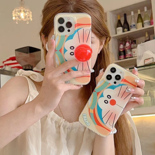 💖New 💖iPhone 14 13 12 11 Pro Max เคส for เคสไอโฟน11 น่ารัก บางเบาพกพาง่าย การ์ตูน โดราเอมอน พร้อมขาตั้ง Case