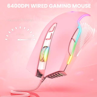 ONIKUMA CW905 RGB Gaming Mouse เมาส์เกมมิ่ง ออฟติคอล ความแม่นยำสูงปรับ DPI 800 - 6400 มีแสงไฟ RGB