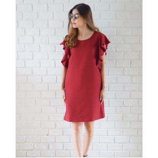 ชุดให้นม Alyn Dress Maroon