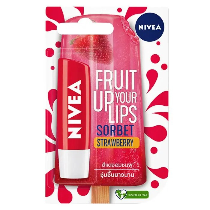 NIVEA STRAWBERRY LIP (4.8 กรัม) นีเวียลิปสตอเบอร์รี่